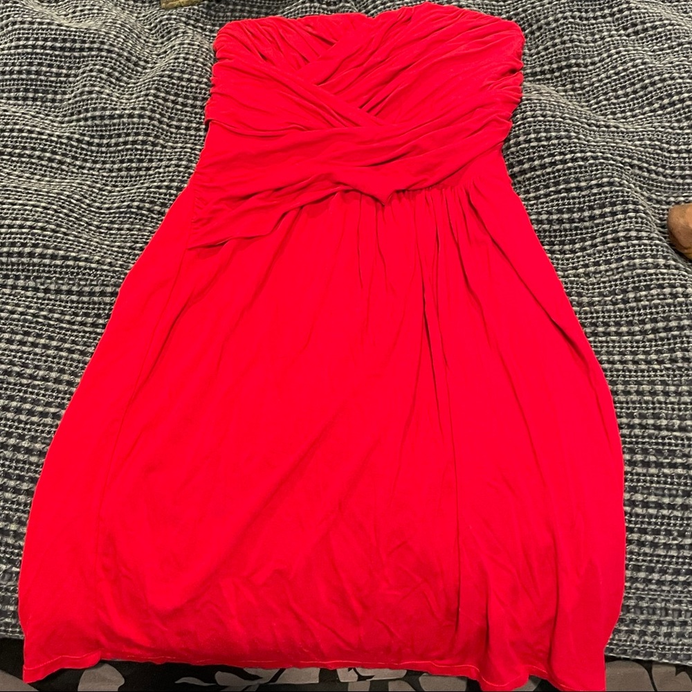 Express strapless crisscross dress